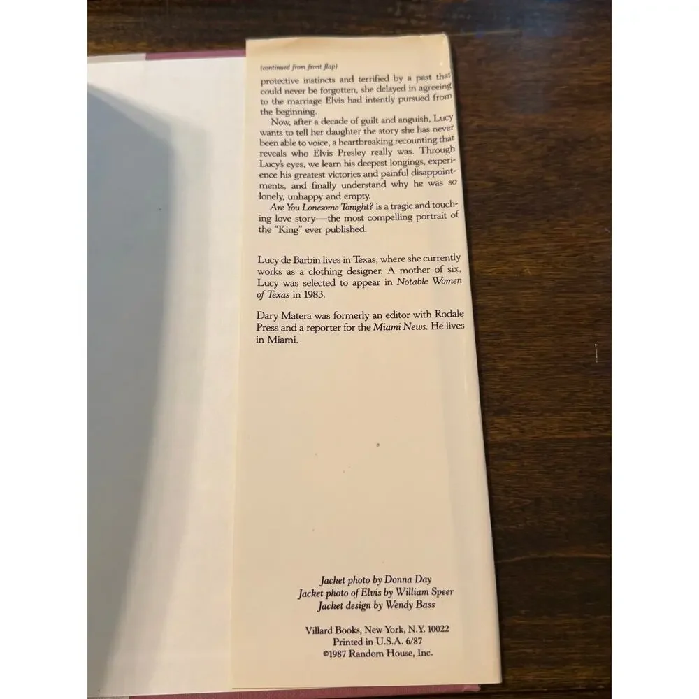 Elvis Presley Are You Lonesome Tonight? Hardcover Book